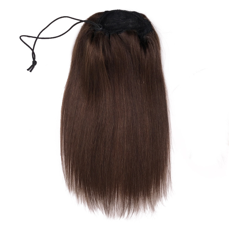 High Quality 100% Human Hair Extensions Drawstring Ponytail Customized Color Ponytail Hair