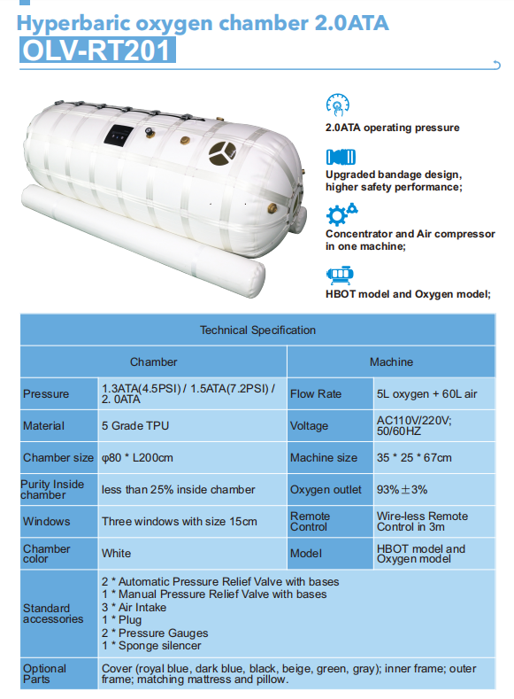 OXYAIR Hbot Home Portable Camara Hiperbaricas 2 Ata Hyperbaric-Oxygen-Chamber 2.0 Ata Soft Shell Hyperbaric Oxygen Chamber