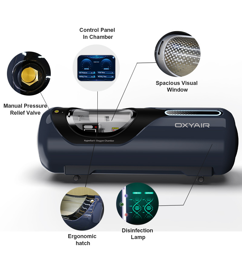 OXYAIR Camara Hiperbaricas 2 Ata Home 1.3ata 1.5 Ata Portable Hbot Hard Hiperbaric Oxigen Therapy Hyperbaric Chamber