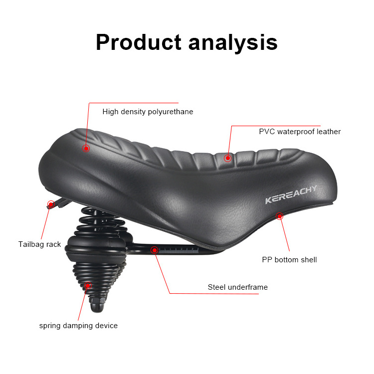 KEREACHY custom double shock absorption vacuum integrated saddle waterproof bicycle seat cushion comfortable bicycle saddle