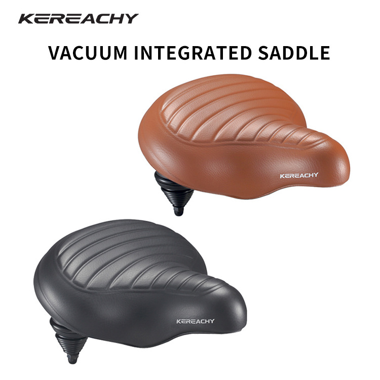 KEREACHY custom double shock absorption vacuum integrated saddle waterproof bicycle seat cushion comfortable bicycle saddle