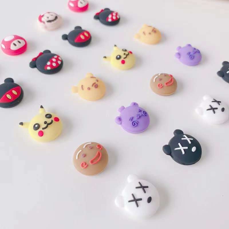 Cute Cartoons Thumbstick Grips Cover Joystick Silicone Hat Cover Rocker Protective Handle Button for Nintendo Switch