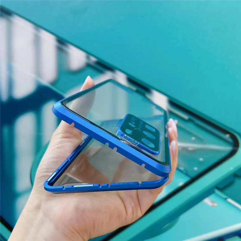 Super Anti-peeping Clear Double-Sides Magnet Flip Tempered Glass Case with Camera Cover for Huawei P40 Pro