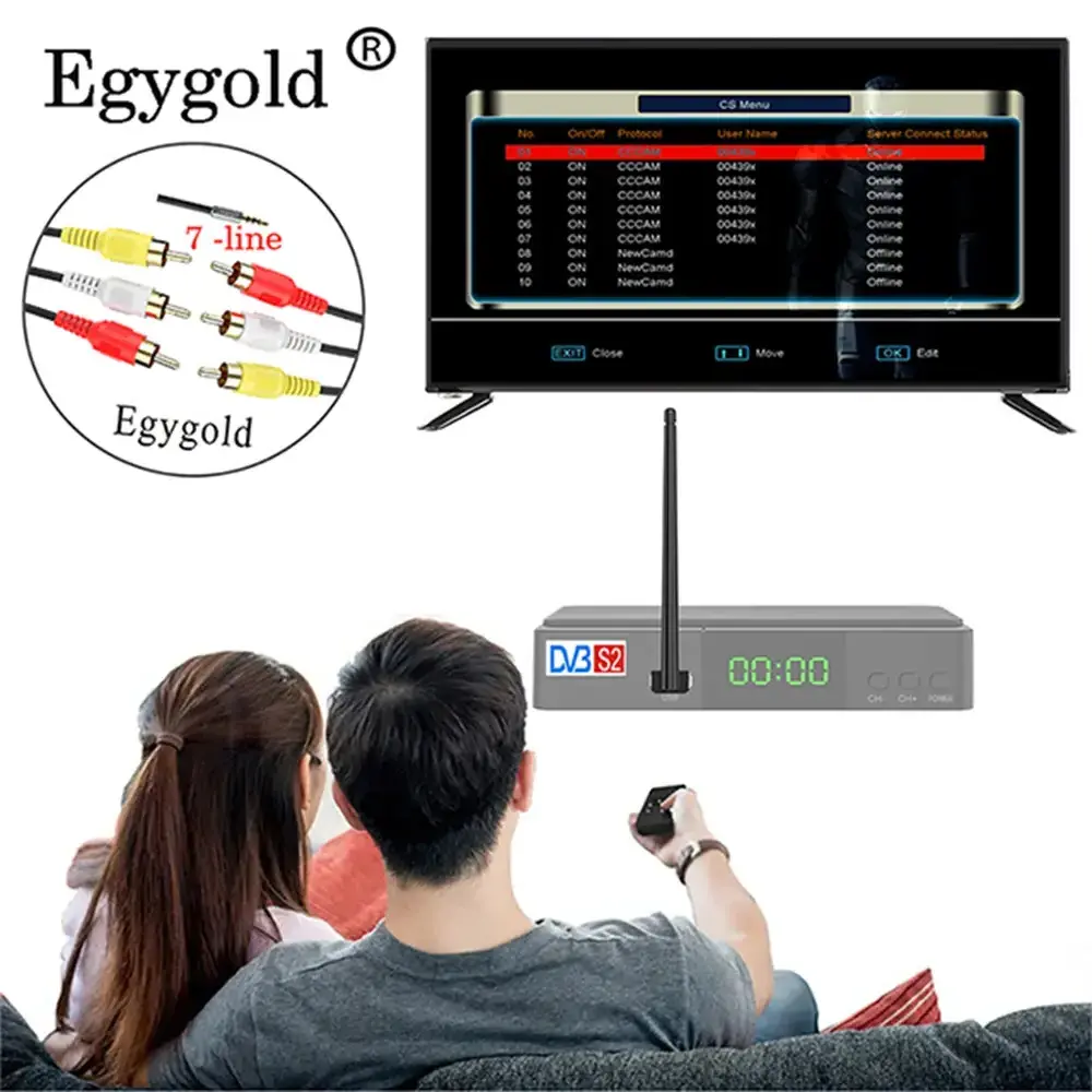 Stable Egygold Cccam Cline 7 Lines for Poland Germany UK Slovakia Italy Netherlands Satellite TV Receiver Free Test