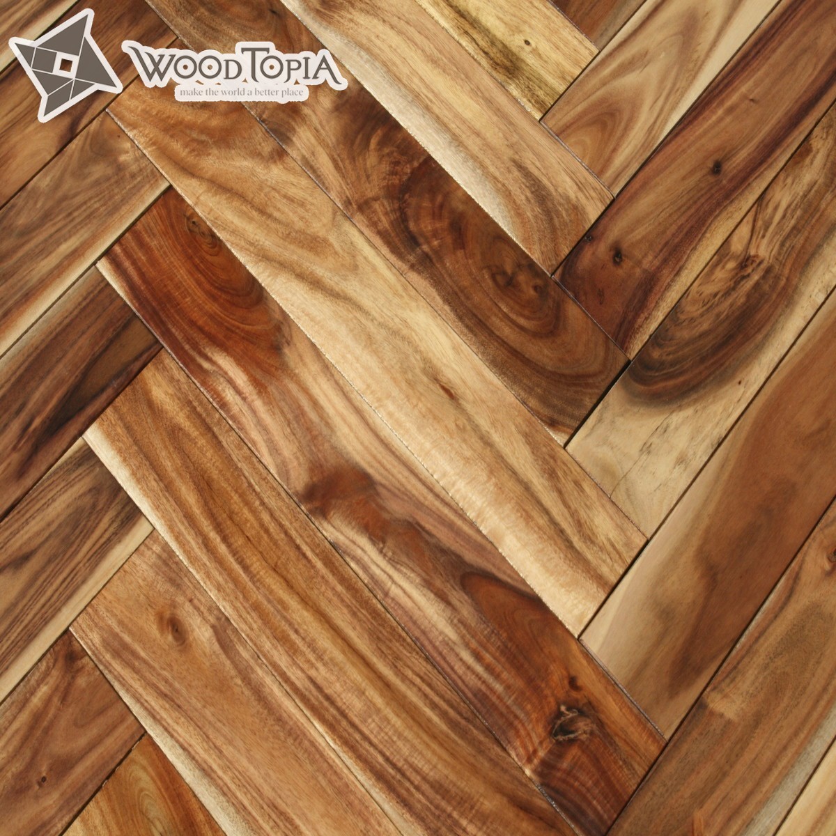 Smooth Acacia Multi-layer Herringbone  Engineered Wood Flooring