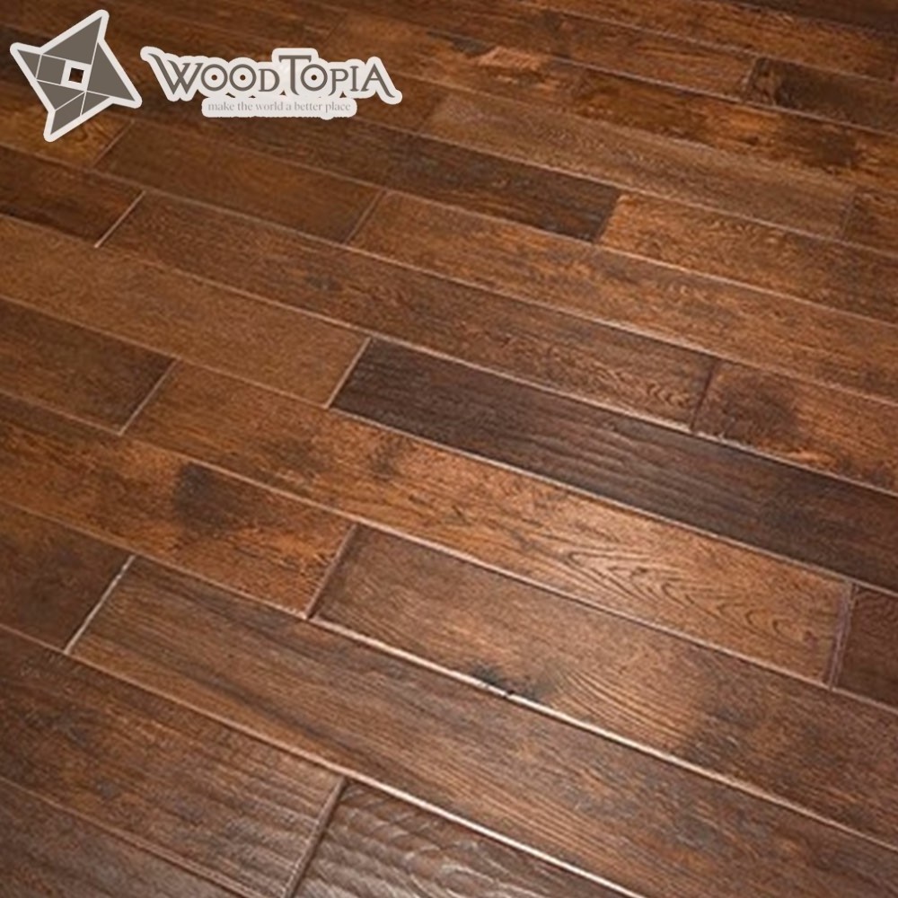 Artistic Handscraped engineered timber flooring indoor hardwood flooring