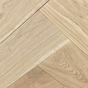 Wire brushed light natural color herringbone chevron exotic oak wood flooring