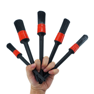 C0124 5PCS Car Detailing Brushes Cleaning Brush Set Cleaning Wheels Tire Interior Exterior Leather Air Vents  Cleaning Kit Tools