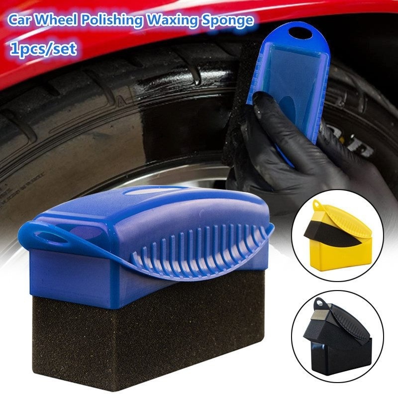 C0244 Car Wheel Polishing Waxing Sponge Brush ABS Plastics Cleaning Tire Contour Dressing Applicator Pads  Accessories