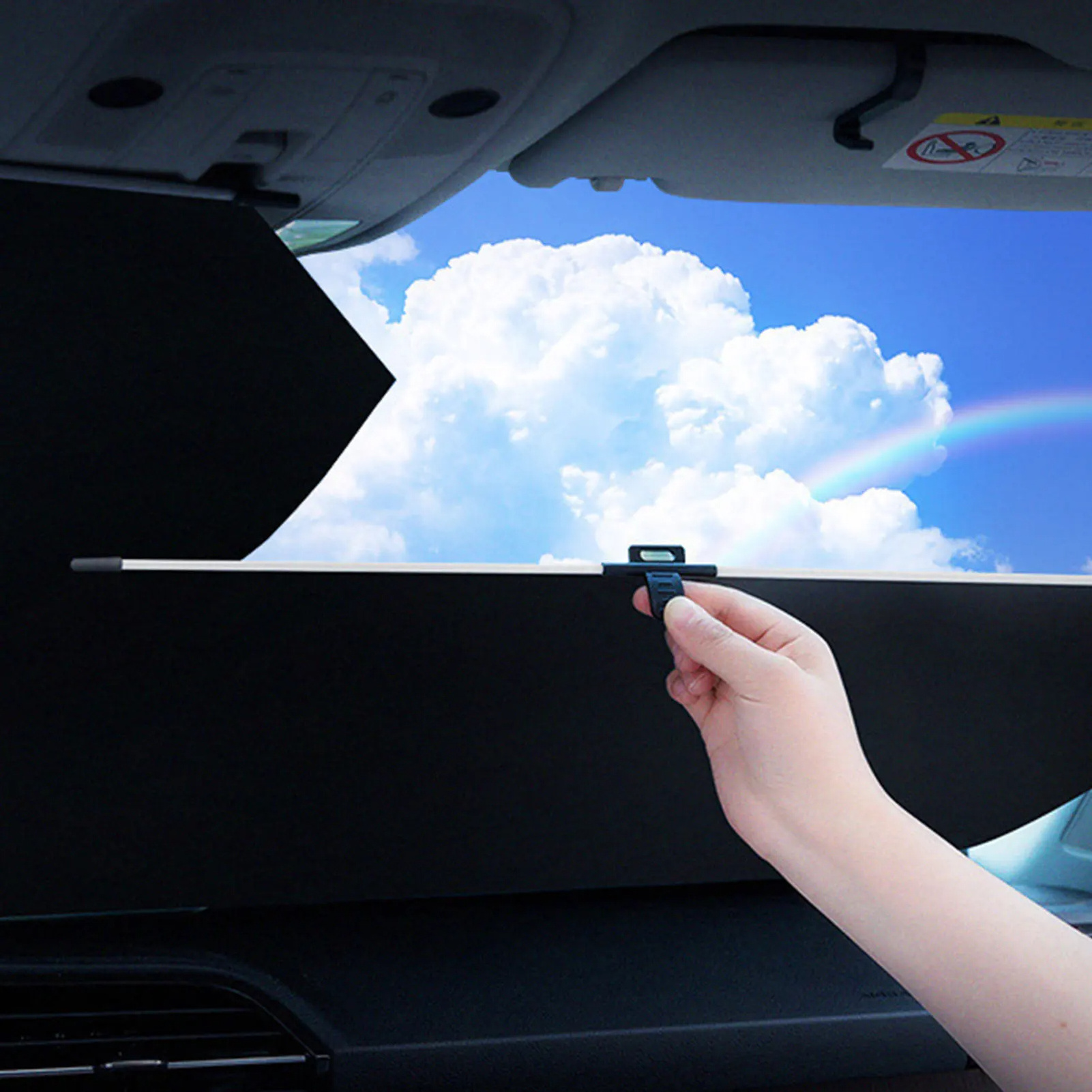 Retractable Windshield Sun Shade for Car Large Sun Visor Auto Sunshade Fits Front Window of Various Models