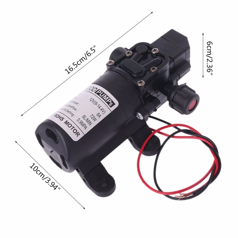 C0067 DC12V 6L/min 130psi High Pressure Micro Diaphragm Water High Pressure Pump Automatic Switch