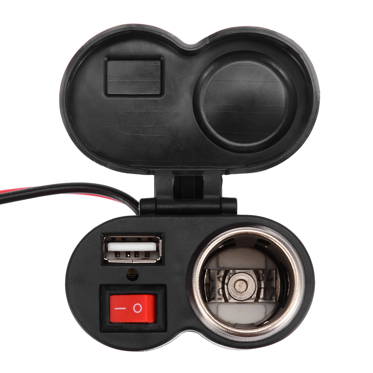 M0017 12-45V Motorcycle refitted waterproof USB cigarette lighter switch on-board charger