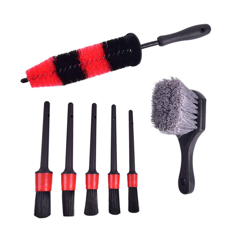 7Pcs Car Wheel Brush Set 17Inch Soft Bristle Tire Rim Brush  Car Detailing Brush Kit For Car Truck Bicycle Cleaning Tool