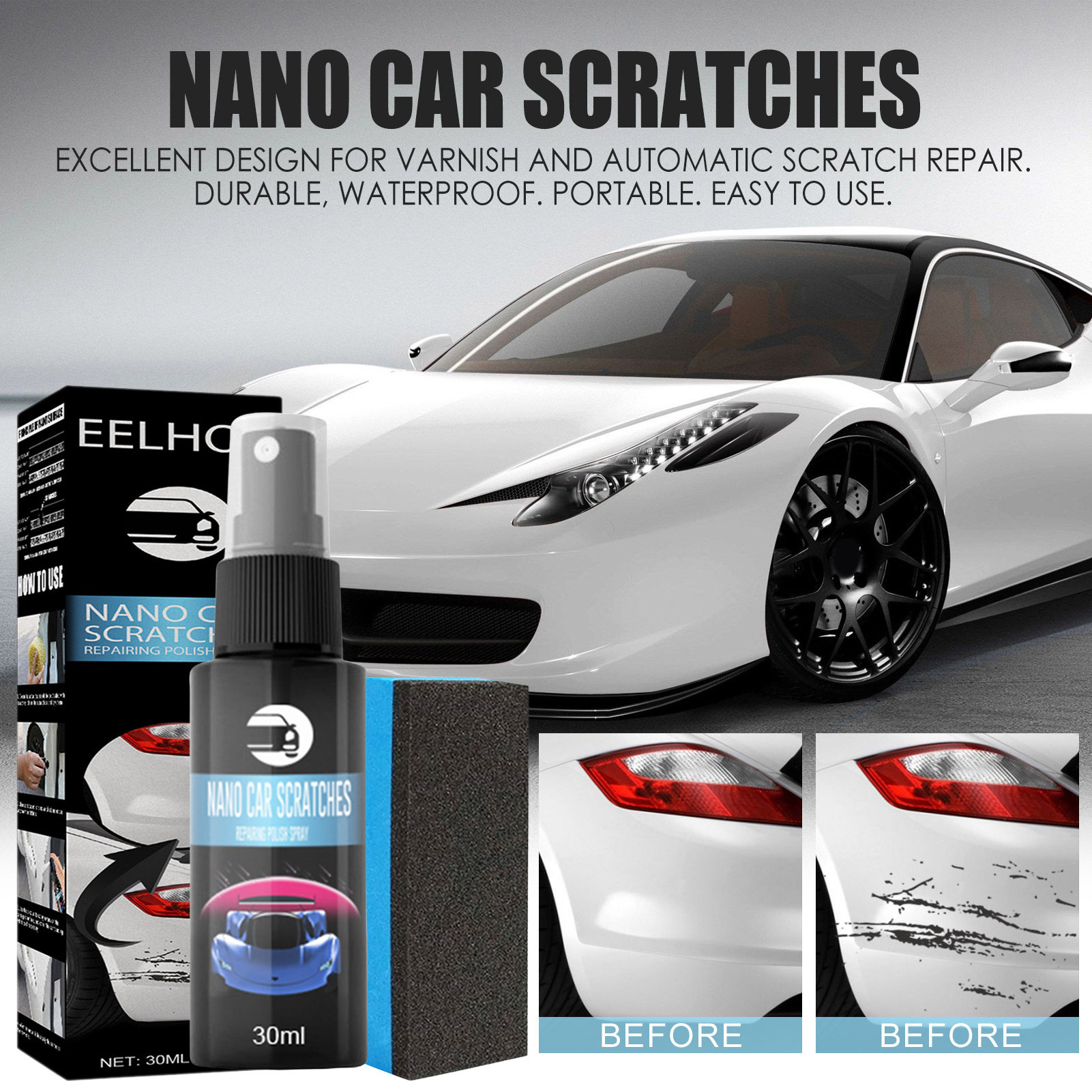 OEM Nano Car Scratch Remover Polish & Paint Restorer Spray For Vehicles Easy Repair Polish Buffer Kit For Paint Scratches Water