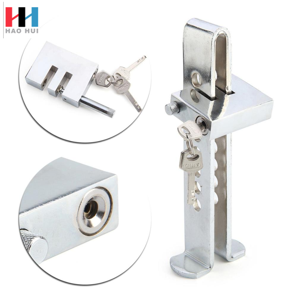 C0042 8 Holes Car Steel Brake Pedal Lock Clutch Lock Vehicle Security Anti-Theft Stainless Steel 8 Holes Car Clutch