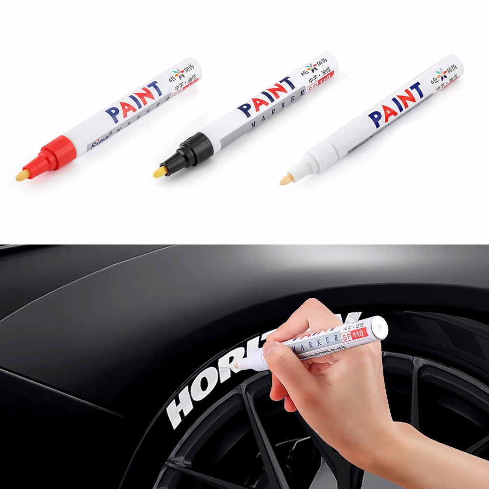 C0397 1 Piece Car Paint Pen Waterproof Car Wheel Tire Oily Painting Mark Pen Auto Rubber Tyre Tread CD Metal Permanent Paint