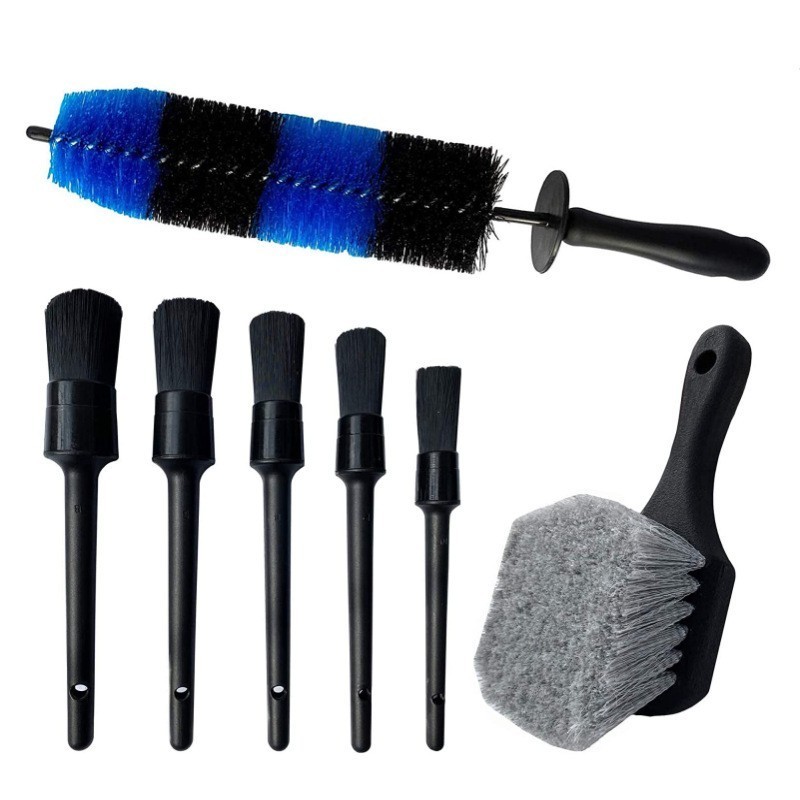 7Pcs Car Wheel Brush Set 17Inch Soft Bristle Tire Rim Brush  Car Detailing Brush Kit For Car Truck Bicycle Cleaning Tool