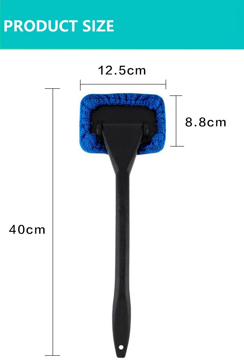 Car Window Cleaner Brush Kit Windshield Wiper Microfiber Wiper Cleaner Cleaning Brush Auto Cleaning Wash Tool With Long Handle