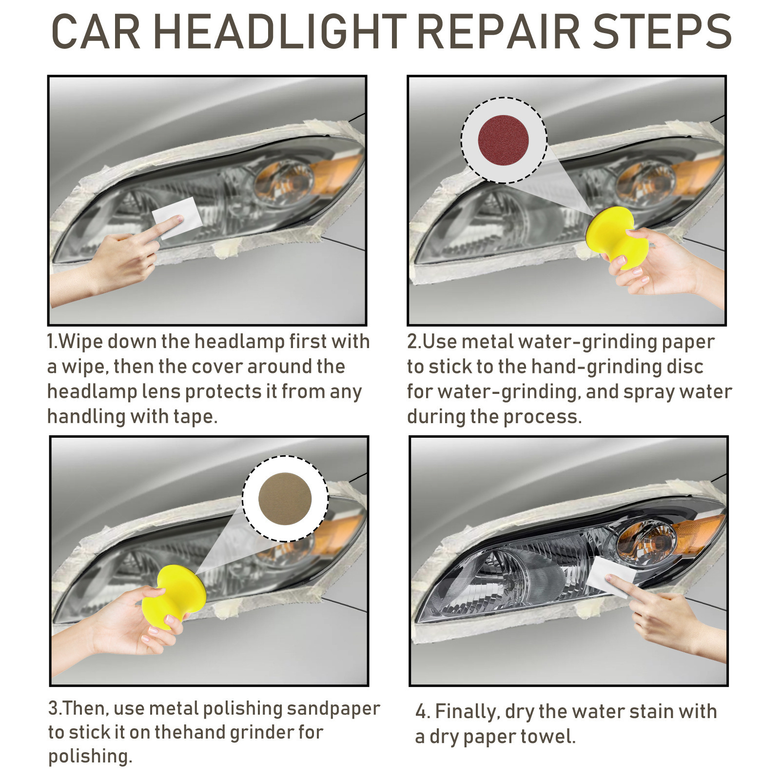 C0944 Car Ceramic Headlight Repair Kit Scratched Yellowing Polishing Refurbishment New Brightening Car Light Shade Repair