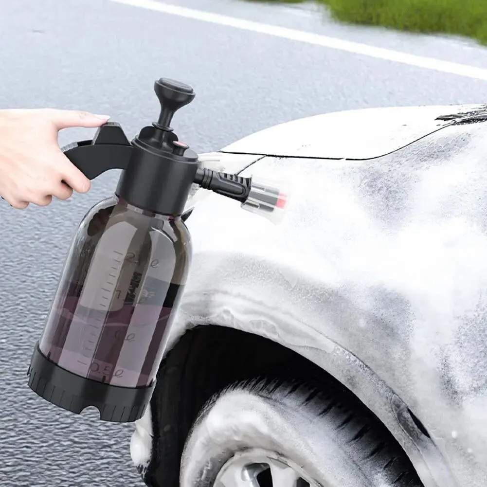 H0125 2L Hand Pump Foam Sprayer Pneumatic Washer Foam Snow Foam High Pressure Car Wash Spray Bottle for Car Home Cleaning