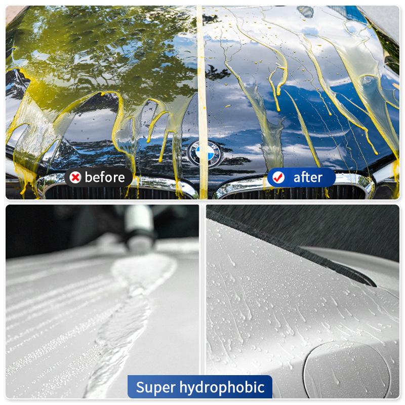 HGKJ S12 50ml Ceramic Quick Coating More Shine Fortify Hydrophobic Polish Waterless Car Wash Wax and Long Lasting Protection