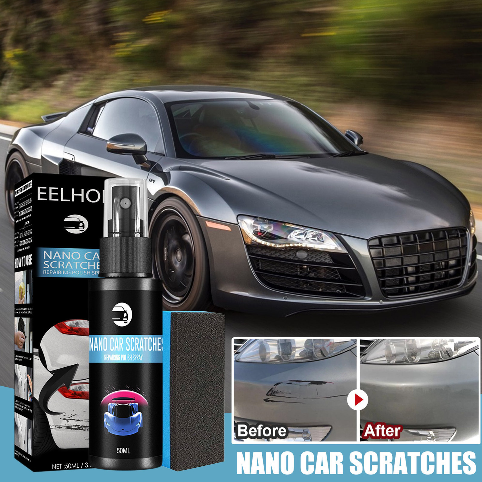 OEM Nano Car Scratch Remover Polish & Paint Restorer Spray For Vehicles Easy Repair Polish Buffer Kit For Paint Scratches Water