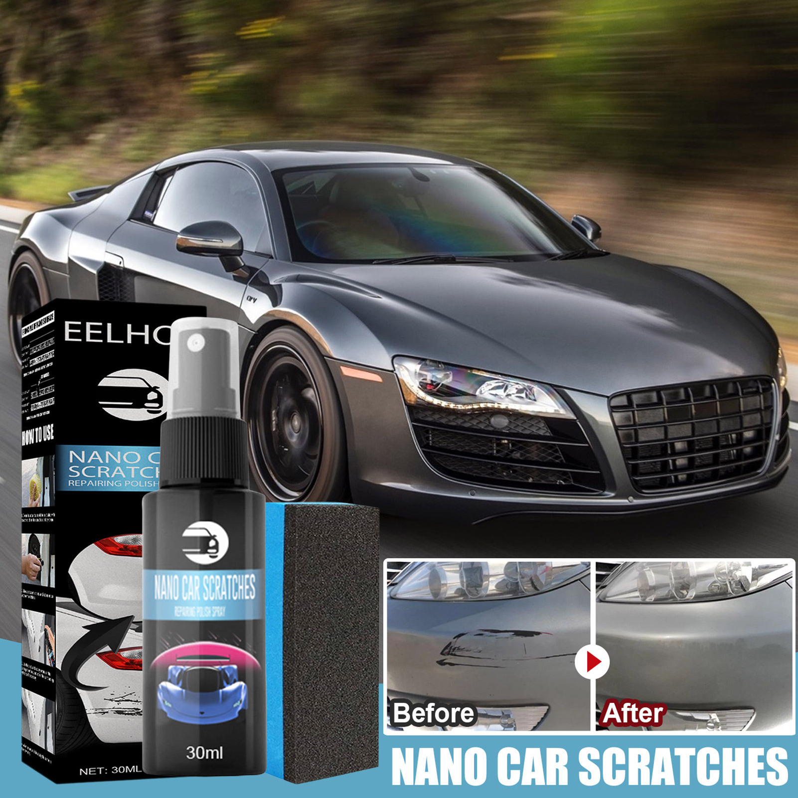 OEM Nano Car Scratch Remover Polish & Paint Restorer Spray For Vehicles Easy Repair Polish Buffer Kit For Paint Scratches Water