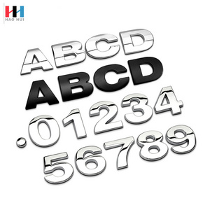 C0063 3D Metal Alphabet Badge Chrome Letters Numbers Logo Stickers Car Accessories Stickers Chrome Car Emblem 3D letter