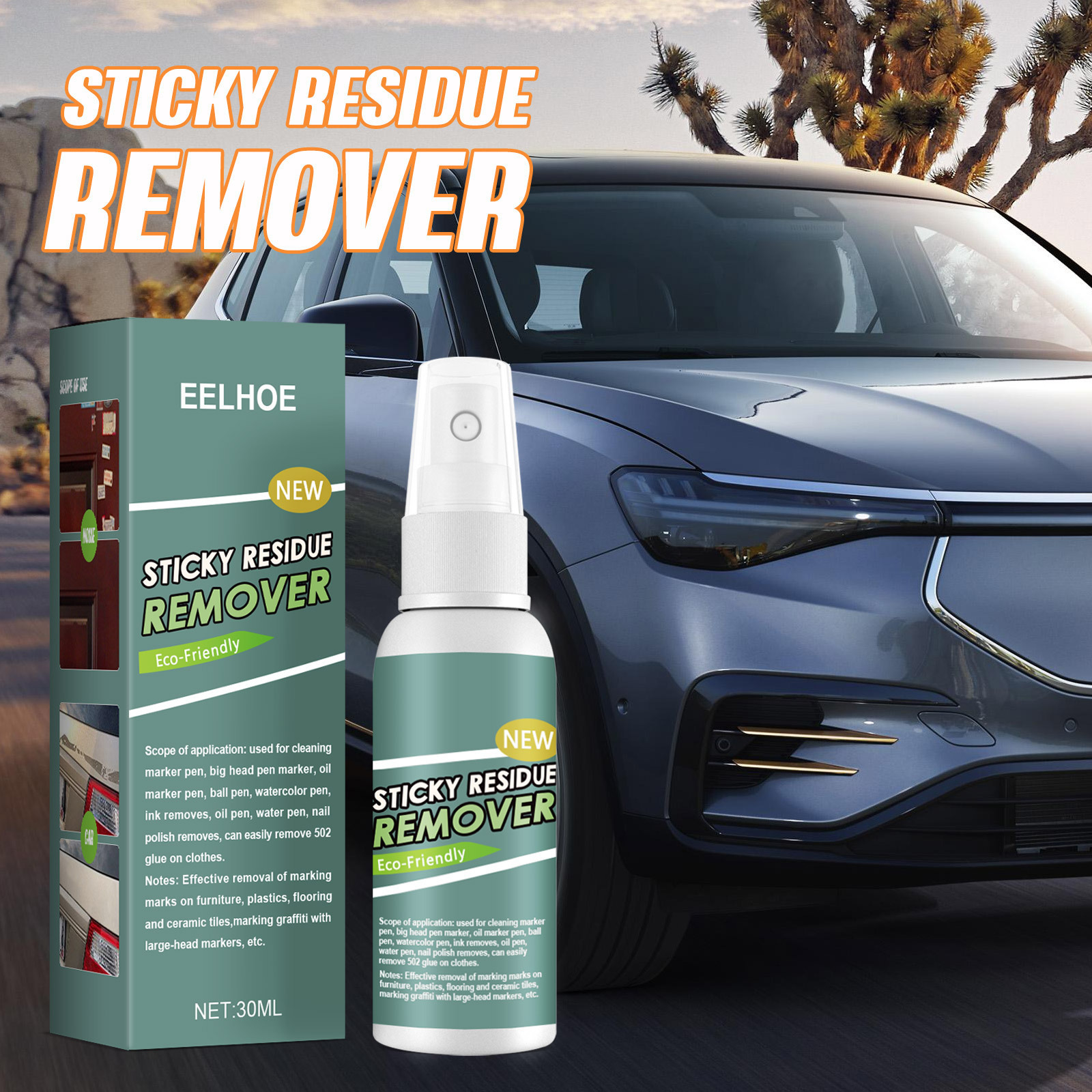 C0810 Glue remover spray / car paint paste residue removal / wall wood glass surface glue cleaning