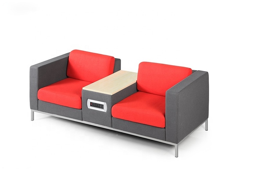 Multi-functional Office Sofa Commercial Public Sofa Seating With Electrical Plug and USB Charger