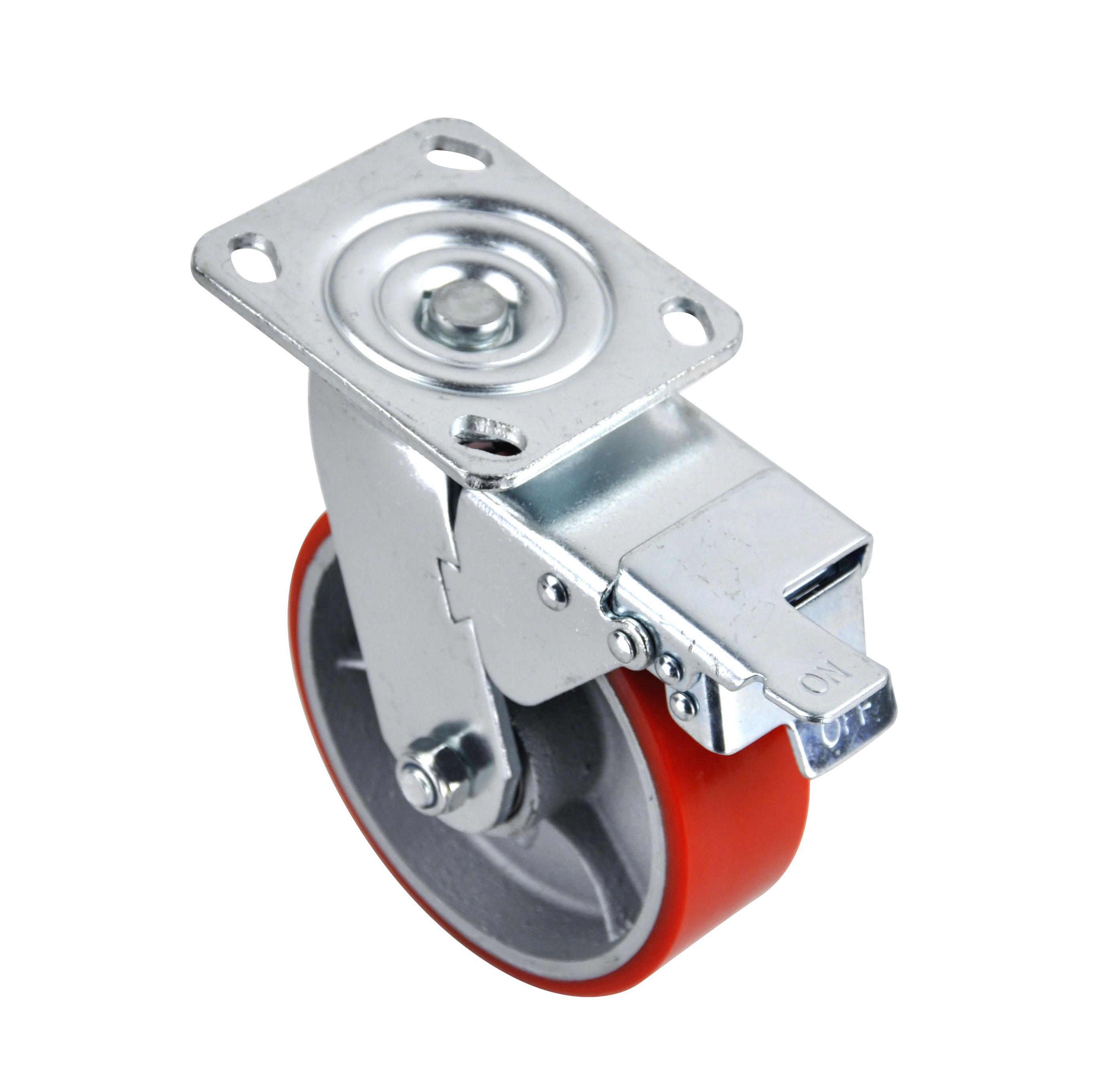 Source factory products 6X2 Swivel  Mute Double ball bearing  heavy duty  iron core polyurethane  caster  with double brake