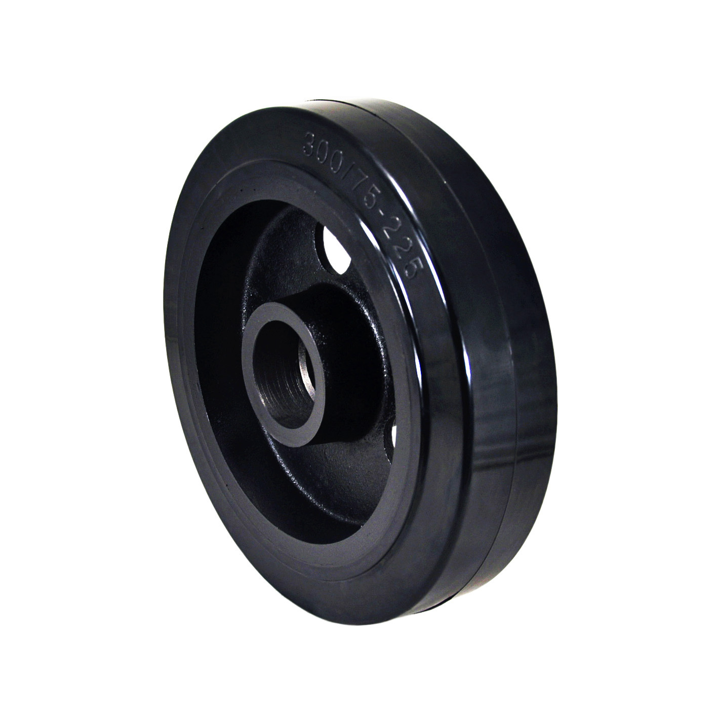 Source factory  product 300X75mm  Super heavy duty iron core rubber Airport trailer AGV caster wheel