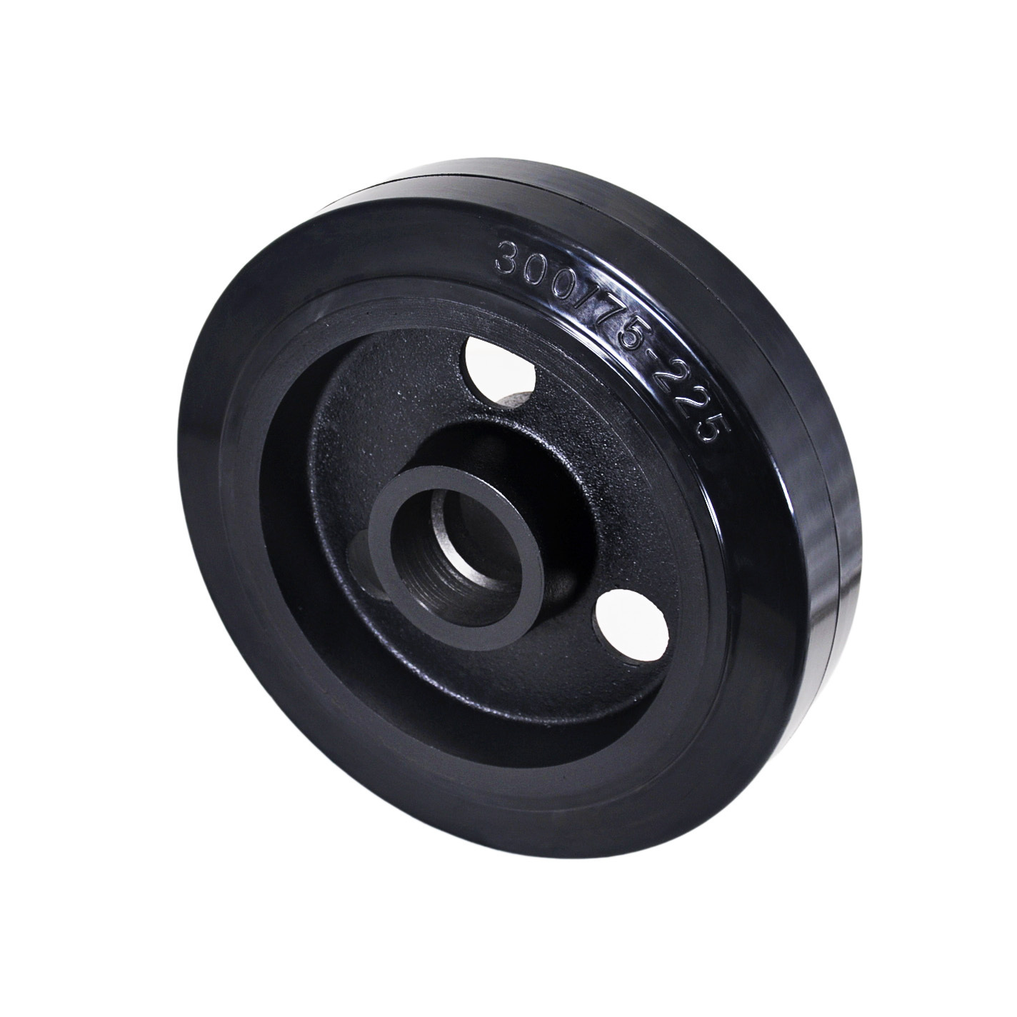 Source factory  product 300X75mm  Super heavy duty iron core rubber Airport trailer AGV caster wheel