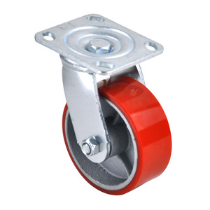 Source  factory products 5X2 Swivel Mute Double ball bearing heavy duty iron core polyurethane caster wheel