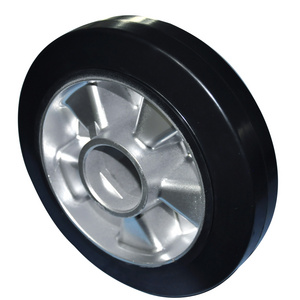 Source factory products 200X50mm  heavy duty Double ball bearing  aluminum core rubber caster wheel