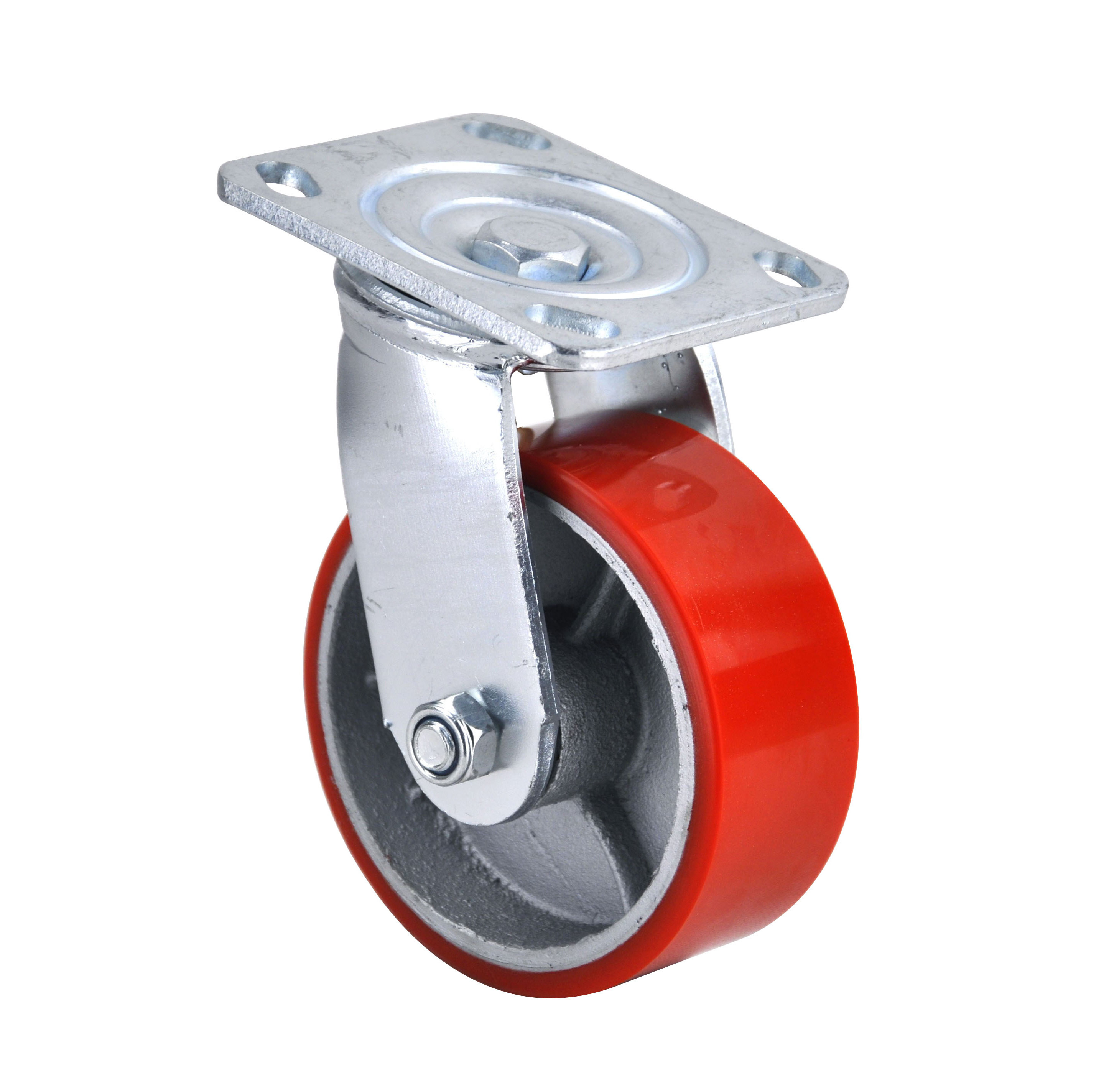 Source  factory products 5X2 Swivel Mute Double ball bearing heavy duty iron core polyurethane caster wheel