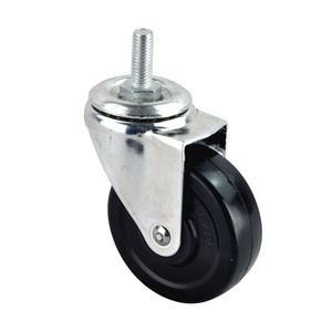 Source factory products 3" threaded stem swivel Solidsk rubber furniture caster wheel