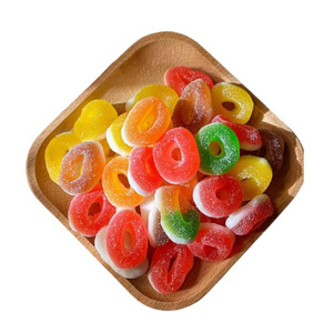 Chinese Wholesale Candy Supplier Fruit Gummy Candy Round Sugar Coated Gummy Candy