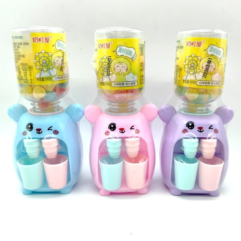 Wholesale Rainbow Fudge Jelly Beans Switch Mini Water Dispenser Shaped Sour Classic Cartoon Candy Toys Jelly Bean For Kids