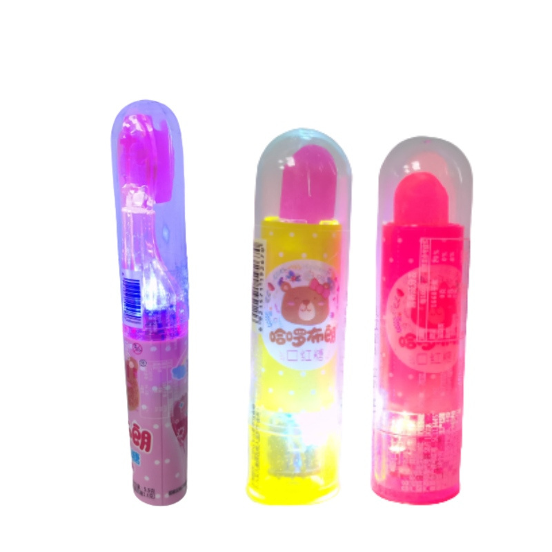 Wholesale candy lipstick Fruit Flavor Light Up Lighting Lipstick Candy Toy Lollipops