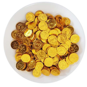 Gold Coin Shape Packed Dark Round Chocolate Chip