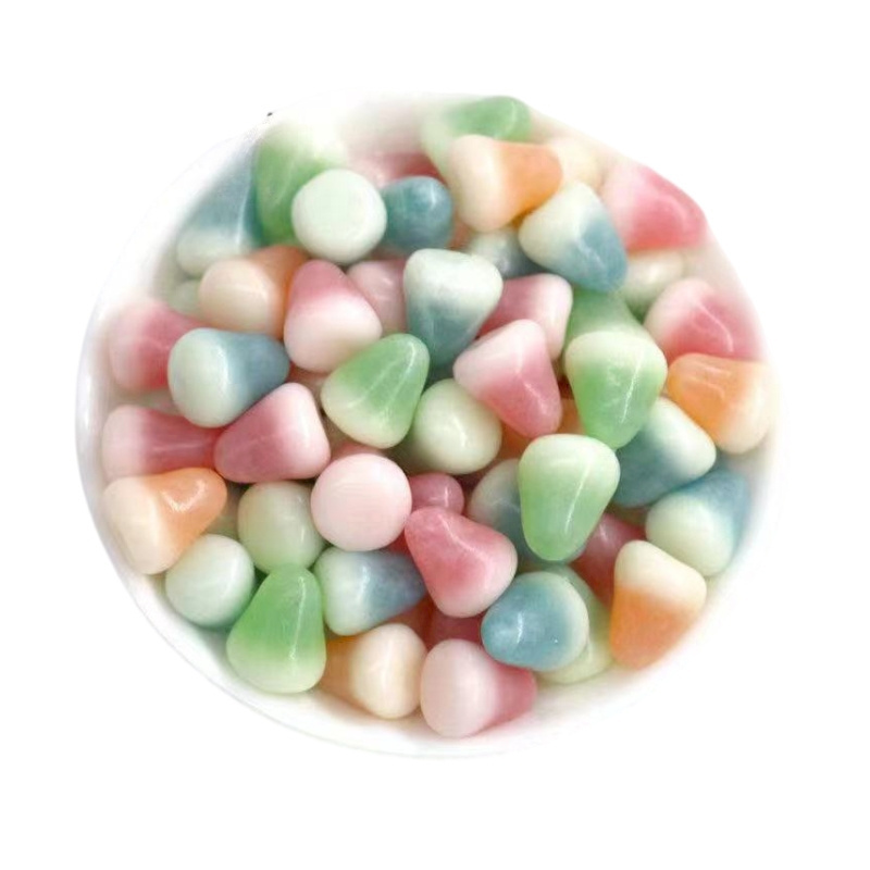 Chinese Wholesale Candy Supplier Fruit Gummy Candy Round Sugar Coated Gummy Candy