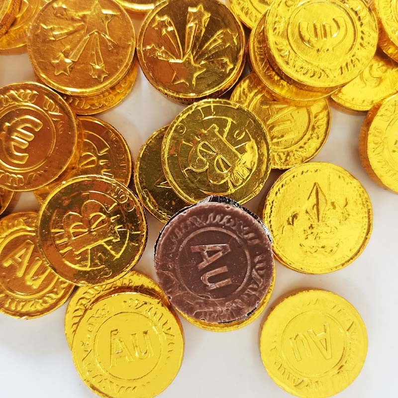 Wholesale tasty chocolate snack in bulk sweet compound chocolate gold coins for sale