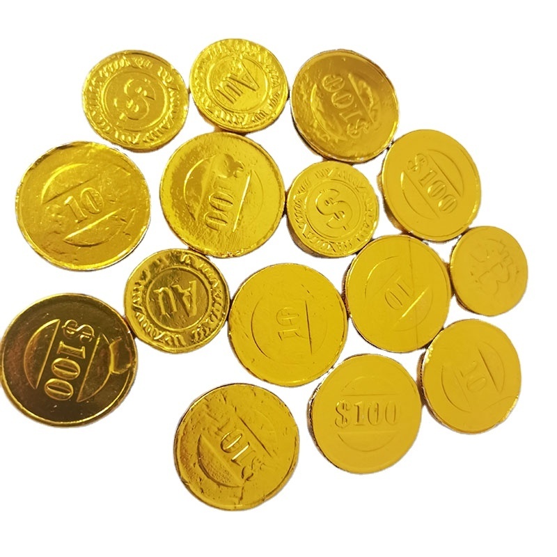 Gold Coin Shape Packed Dark Round Chocolate Chip