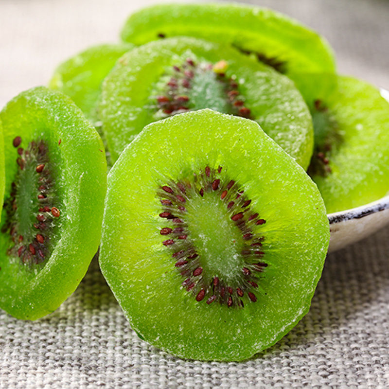 Natural Dried Sweet Sour Dried Kiwifruit Kiwi Slices Yellow Green Preserved Kiwifruit