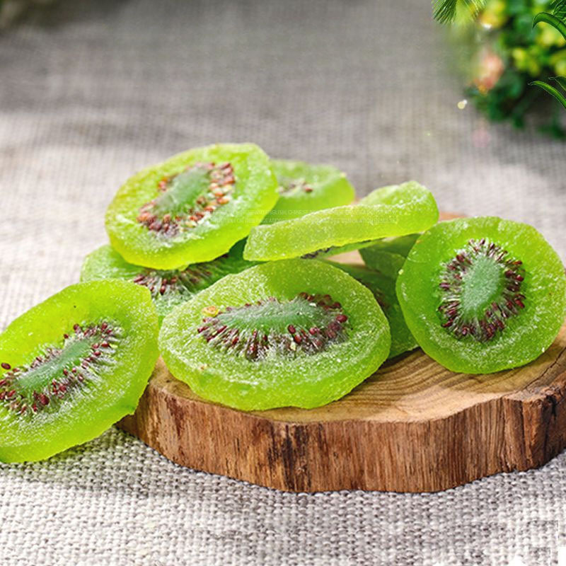 Natural Dried Sweet Sour Dried Kiwifruit Kiwi Slices Yellow Green Preserved Kiwifruit