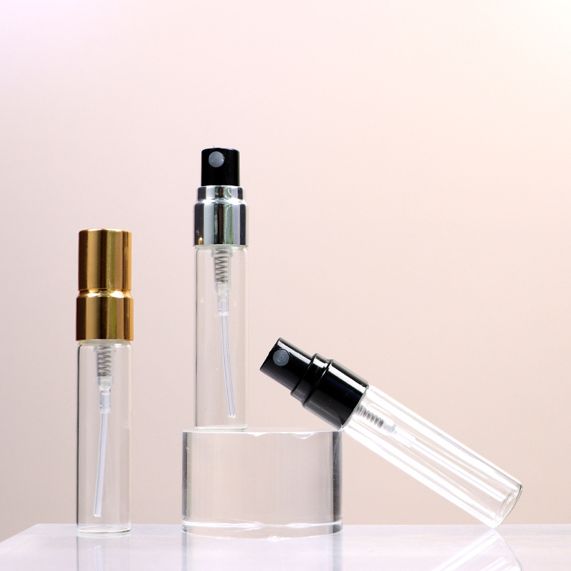 Free sample custom 5ml portable mini refillable travel size clear glass perfume atomizer refill spray bottle