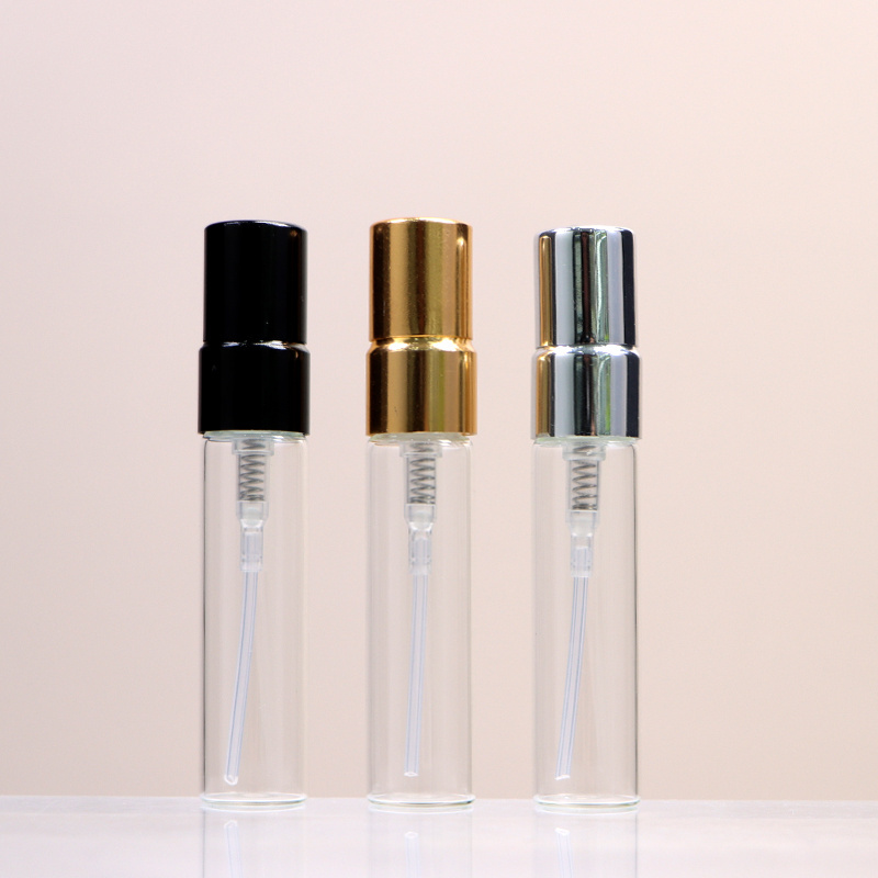 Free sample custom 5ml portable mini refillable travel size clear glass perfume atomizer refill spray bottle