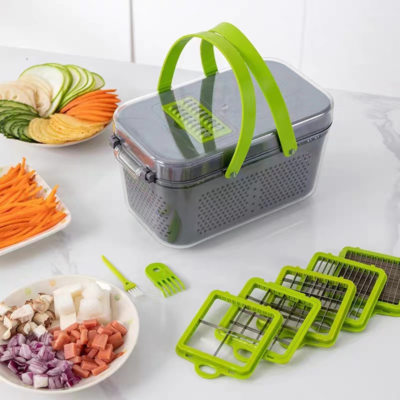 Hot Selling 22 In 1 Hand Held Multifunctional Manual Potatoes Peeler Onion Cutter Fruits Slicer Vegetable Chopper