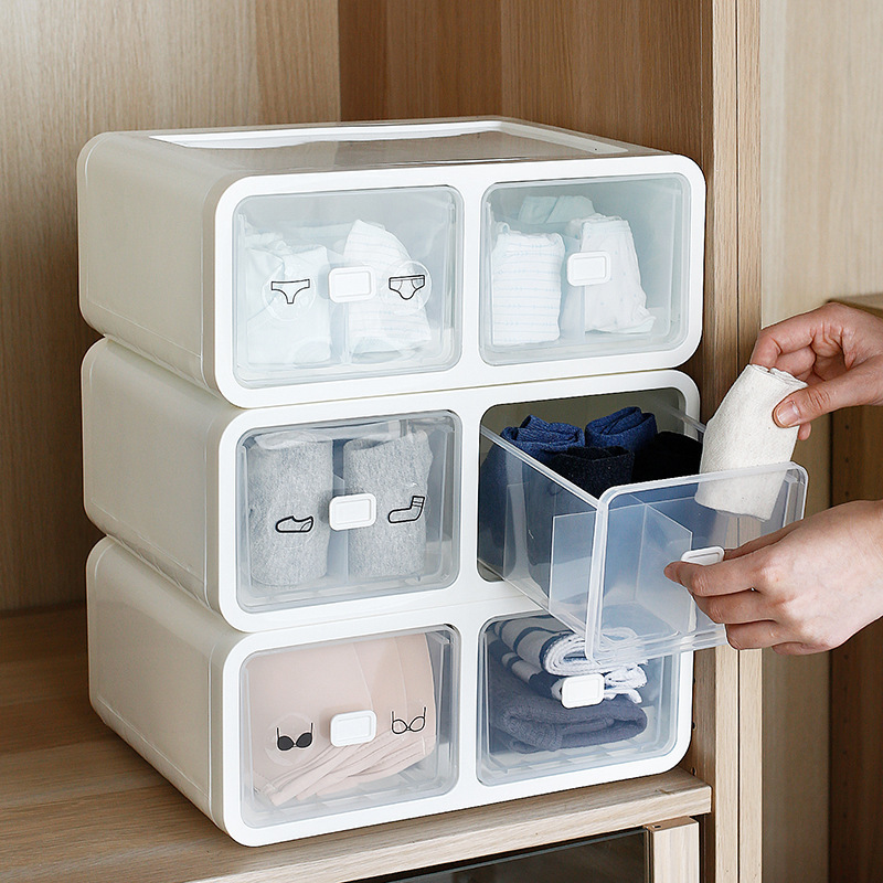 2024 New white cloth organizer storage boxes organizer underwear organizer